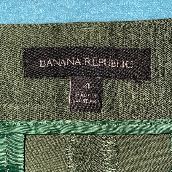 BANANA REPUBLIC Sloan olive color mid rise bi-stretch button ankles NEW size 4 - Picture 7 of 15